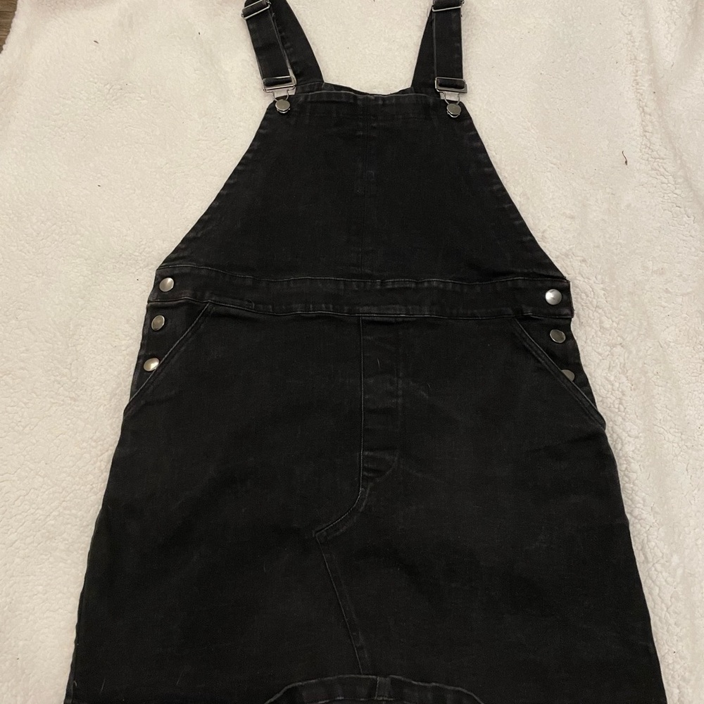 Black jean overalls